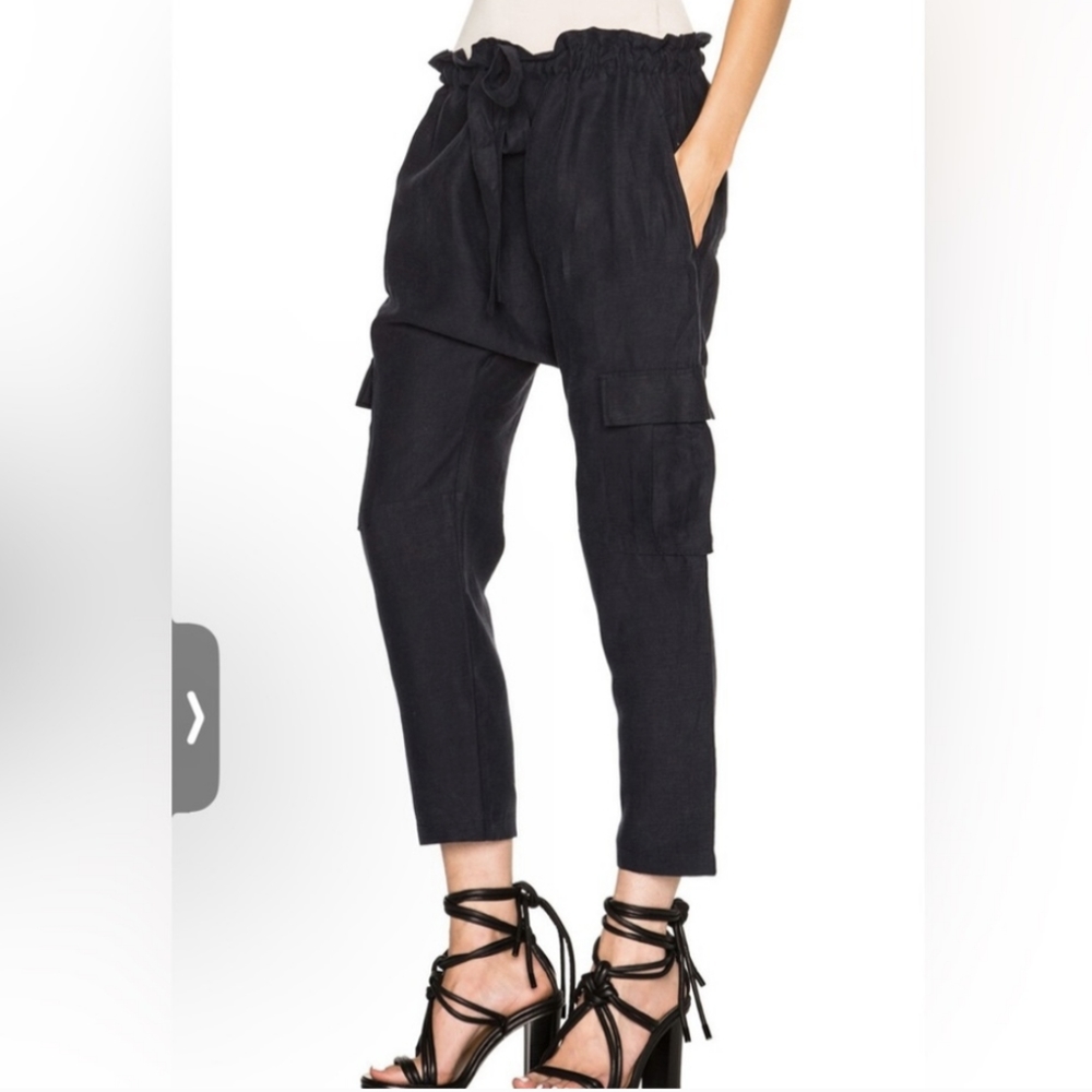 Ulla Johnson Army Linen Cargo Cropped Pant XS